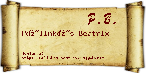 Pálinkás Beatrix névjegykártya